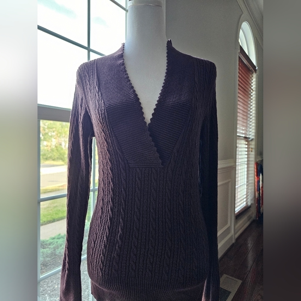Dark Purple V-neck sweater